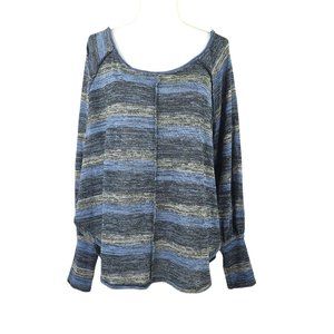 Free People Carolina Hacci Striped Sweater Size M NO SIZE TAG Balloon Sleeve